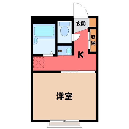 宝積寺駅 徒歩15分 2階の物件間取画像